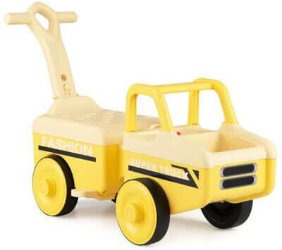 Costway 4 in 1 Ride on Push Car with Music and Under-Seat Storage for Boys Girls-Yellow