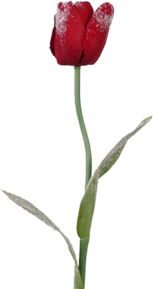 Bellatio Flowers & Plants Kunsttulp met iced afwerking, 65 cm