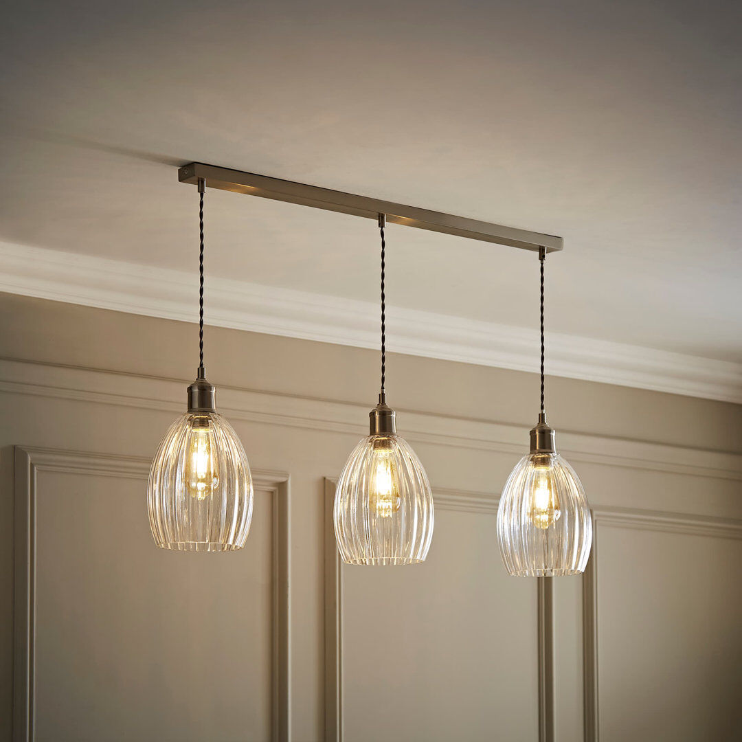 Metro Dellis 3 - Light Pendant Chrome 132.5cm H X 88cm W