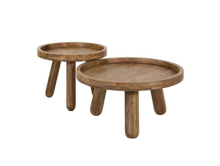 KAWOLA Couchtisch FLORA (Set, 2-St), Mangoholz braun