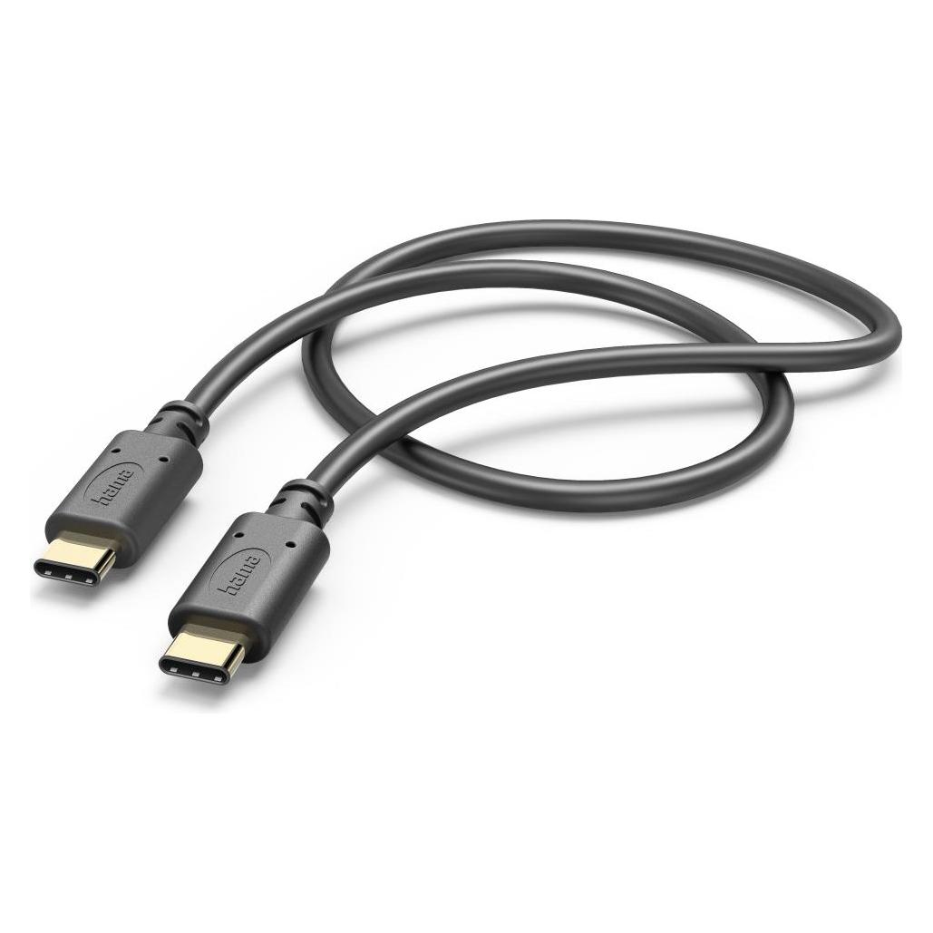 Hama USB-Kabel, USB-C - USB-C, 1 m, Schwarz (1 m, USB 2.0, 60 W) (00201589)