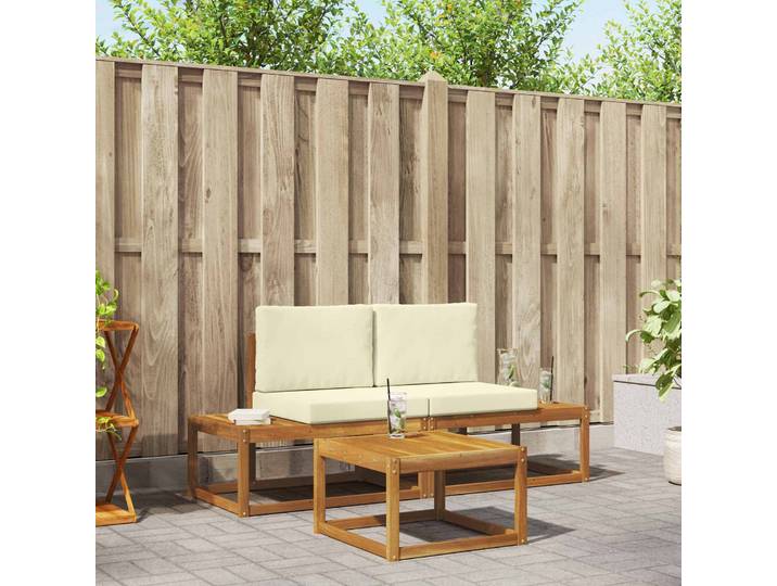 vidaXL Outdoor-Sofagarnitur 3 stk. Natur