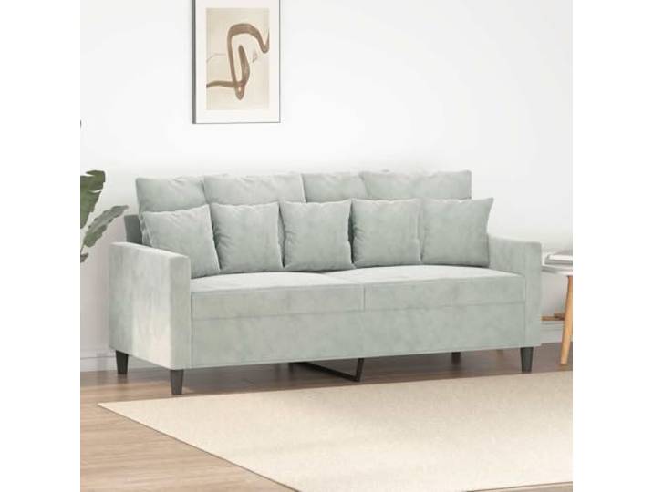 HEFZGDB 2-Sitzer Sofa Hellgrau 140 cm Samt Modernes Design mit Weichem Samtstoff und Robustem Metallgestell für Langlebigkeit und Komfort, Bequeme Sitzflächen und Stabiles Sofa