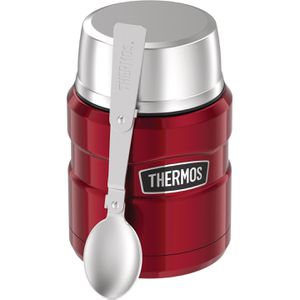 Thermos Thermobehälter Stainless King Food Jar, Edelstahl, hält 9 h warm, auslaufsicher cranberry red, 470 ml