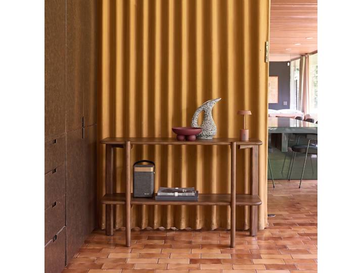 Sweeek - Console Exotique Bois D'Acacia 1 Étagère Noyer - Reva