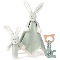 Teddykompaniet, Schmusetuch, - Diinglisar Gift Box Bunny - Dusty Green