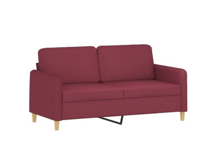 KKgypkn 2-Sitzer-Sofa Weinrot 140 cm Stoff Metallgestell, Dick gepolstert, Atmungsaktiv, Langlebig, Modernes Design