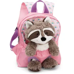 NICI Rucksack mit Plüschtier Waschbär 21x26cm