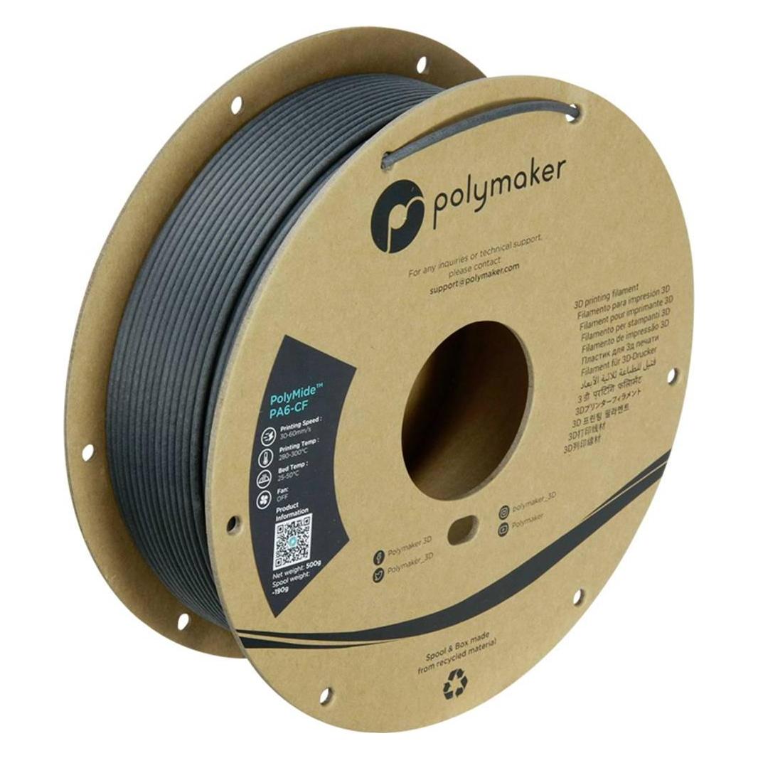 Polymaker PolyMide PA6-CF V2 - Black - 2.85mm - 500g (Nylon, 500 g, 2.85 mm) (PG03002)
