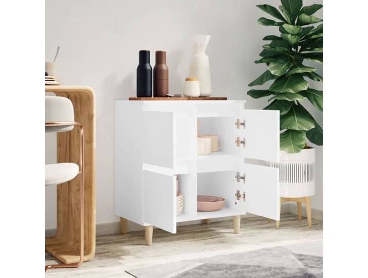 Buffet bahut/Commode MVS - multi-rangement - Meuble sur pied - Blanc 60x35x70cm Bois d'ingénierie &26_1313673