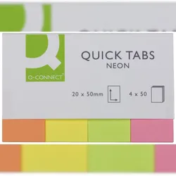 Q-Connect® KF01226 Haftmarker Neon - 20 x 50 mm, 4x 40 Streifen