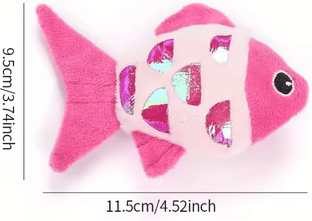 Inspire Curations CrinkleCatch Fish Catnip Kicker Toy rose Red