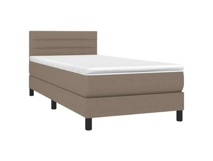vidaXL Boxspringbett mit Matratze Taupe 100x200 cm Stoff