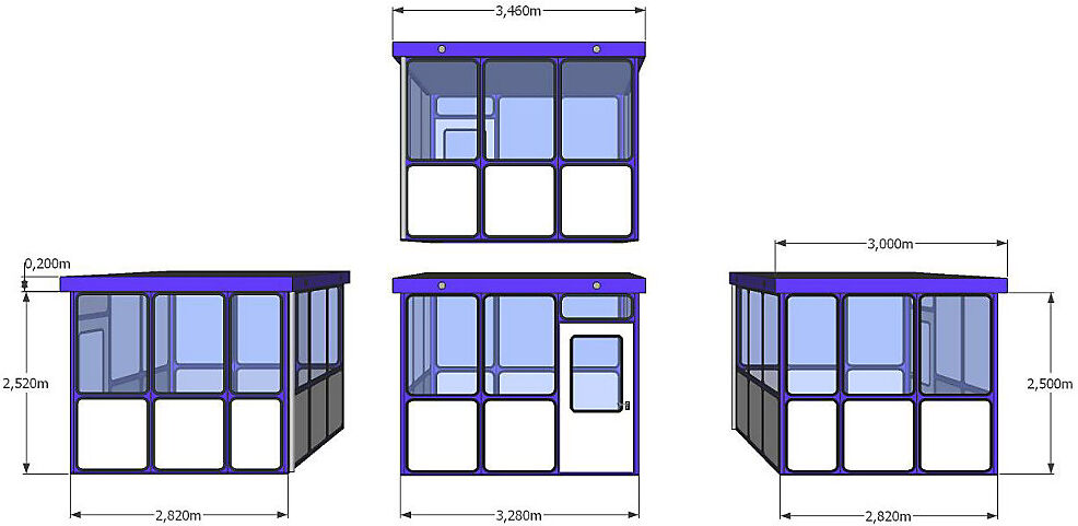 kaiserkraft Mehrzweckhaus, Füllungen in Rundeckenoptik, für Außenbereich, LxB 3280 x 3000 mm
