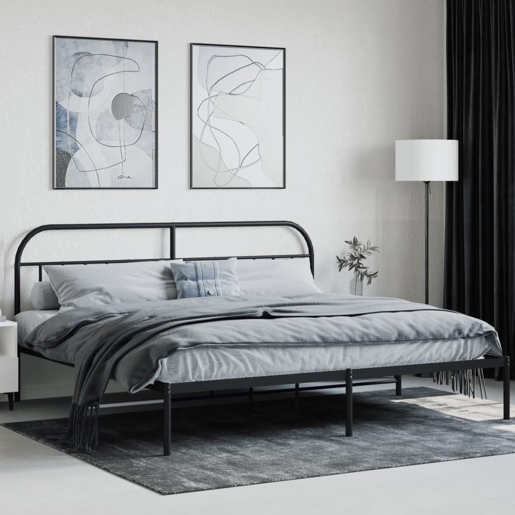 Brambly Cottage Hosby Steel Bed Black 200 x 200 cm