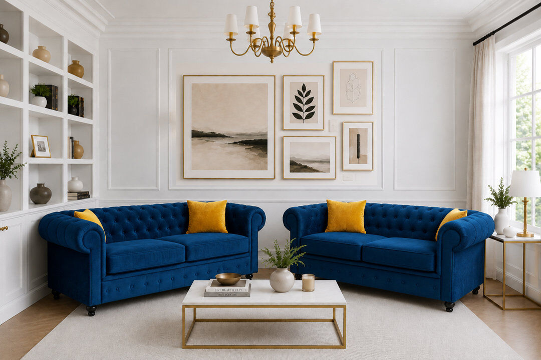 Mercer41 Frances 2 Piece Velvet Standard Living Room Set Marine 2