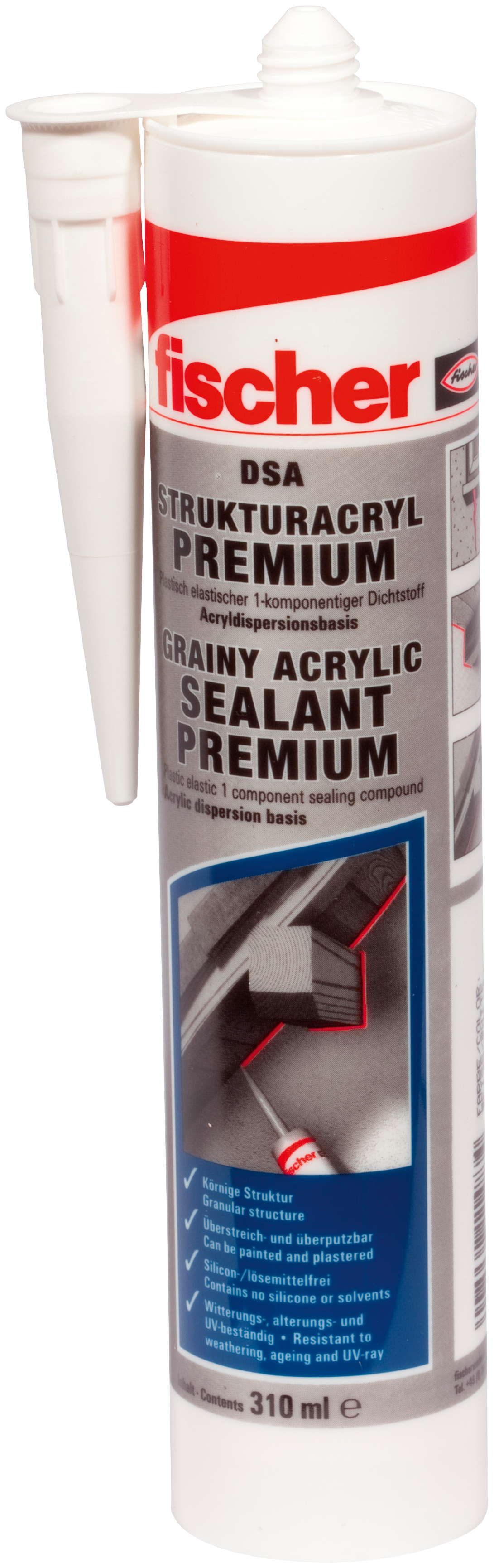 fischer Deutschland Vertriebs GmbH fischer Strukturacryl Premium DSA weiß 310 ml 512185