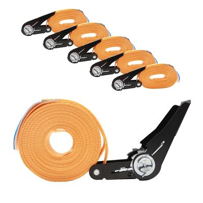 Baumarktplus 5x Spanngurt mit Ratsche 6m einteilig 800kg 0,8t orange
