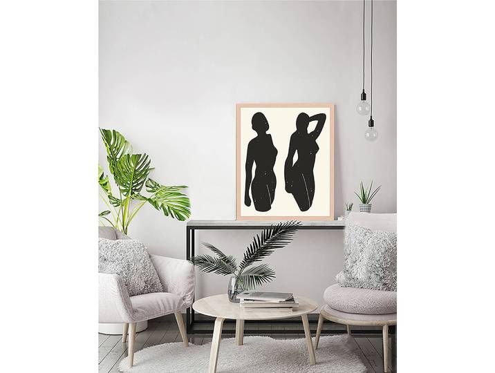Bild Abstract Black Bodies Rahmen: Massivholz Buche, lackiert Abdeckung: Plexiglas Beige 43 x 53cm
