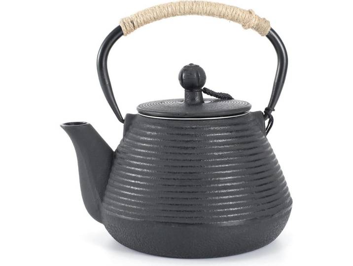 Teekanne mit Warmhalter 1000 ml Schwarz, Metall, 15x15 cm, Geschirr, Kannen & Karaffen, Teekannen
