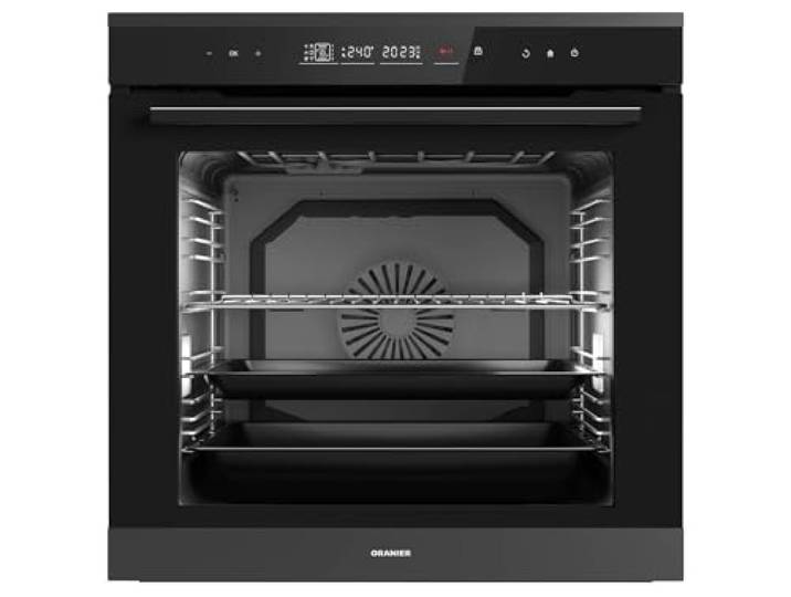 Oranier Pyrolyse Backofen EBP820 autark schwarz 80 Liter Garraum - Soft-Close Tür - Touch-Control - Elektro Einbaubackofen mit 14 Funktionen