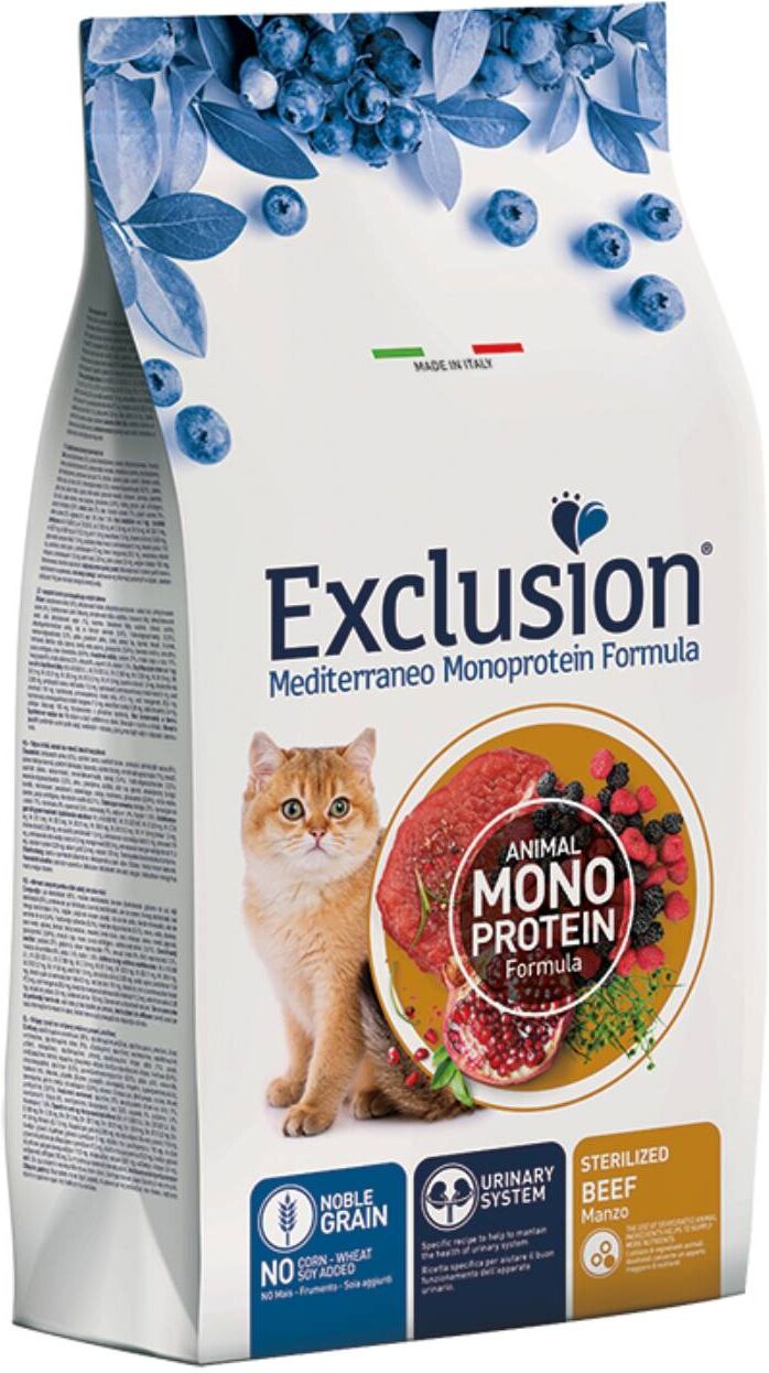 Exclusion Mediterraneo Cat Sterilized Manzo per Gatti Sterilizzati 1,5 Kg