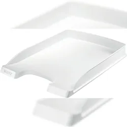 Leitz 5237-00-01 5237 Briefkorb Flach Plus - A4, extra flach, Polystrol, weiß
