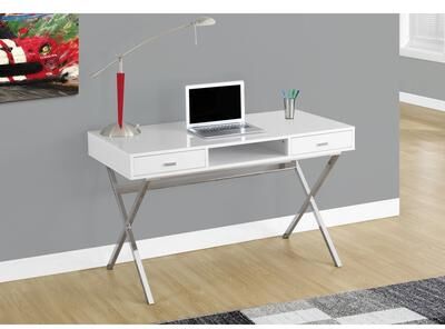 Monarch Specialities "Monarch Specialties 48"" Desk with Drawers and Open Shelf"