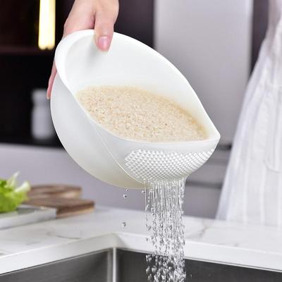 Inspired Deals Multifunctional Rice Washing Bowl & Quick Drain Kitchen Colander white