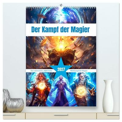 Der Kampf der Magier (hochwertiger Premium Wandkalender 2027 DIN A2 hoch), Kunstdruck in Hochglanz