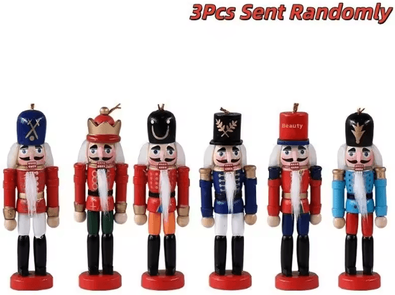 Inspire Curations Mini Nutcracker Soldier Figurines 12cm Christmas Ornament Set For Desk & Holiday Decor a2