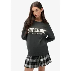Superdry für Damen. W6110629A Intarsia Grafik Pullover grau (S), Lässig, Baumwolle