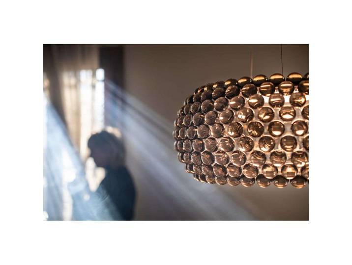 Caboche Plus Media LED Suspension Dim. Grey - Foscarini - Salle à manger - Verre