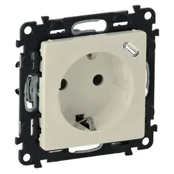 Legrand 753235 Steckdose Berührungsschutz+USB C Ladestecker Valena Life mandelweiß