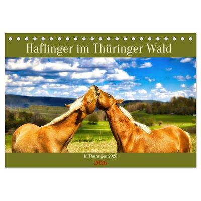 Haflinger im Thüringer Wald (Tischkalender 2026 DIN A5 quer), CALVENDO Monatskalender
