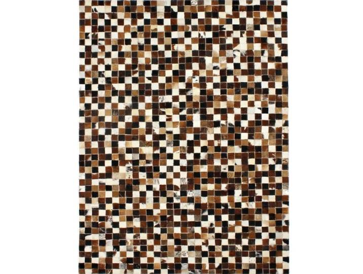 Tapis en cuir recyclé motif damier marron 120x170