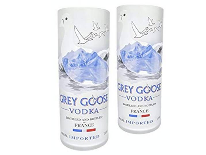 Grey Goose Vodka Rock Gläser Set handgeschliffen, recycelt, 8 Stück