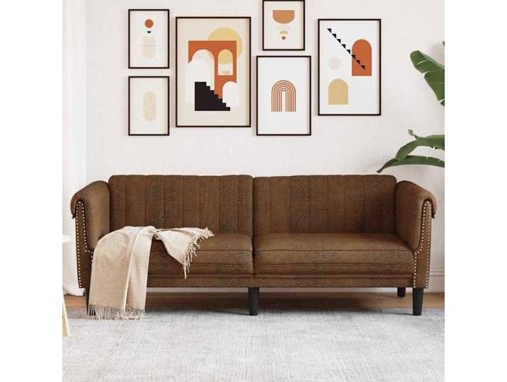 SALE 2026  Fauteuil/Chaise-Sofa Brun - Canapé à 3 places marron similicuir daim 8686681165693
