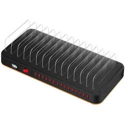 Avizar 100W Charging Station (100 W, 15 Ports), USB Ladegerät, Schwarz