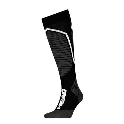 Skistrümpfe HEAD "HEAD SKI PERFORMANCE KNEEHIGH", Herren, Gr. 35-38, Sockengröße, schwarz-weiß (schwarz, dunkelgrau), Obermaterial: 37% Polyamid, 29% Polyester, 17% Wolle, 17% Polyacryl, Socken