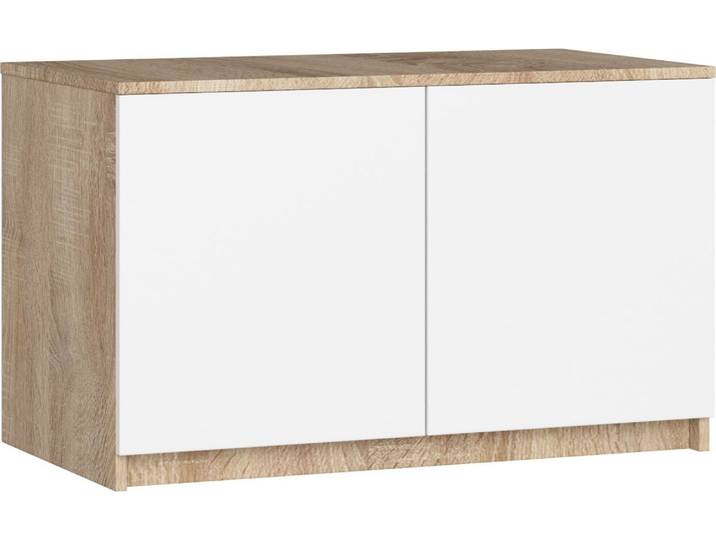 Étagère de garde-robe S90 Chêne Sonoma Blanc 90 cm avec 2 portes et 2 tiroirs