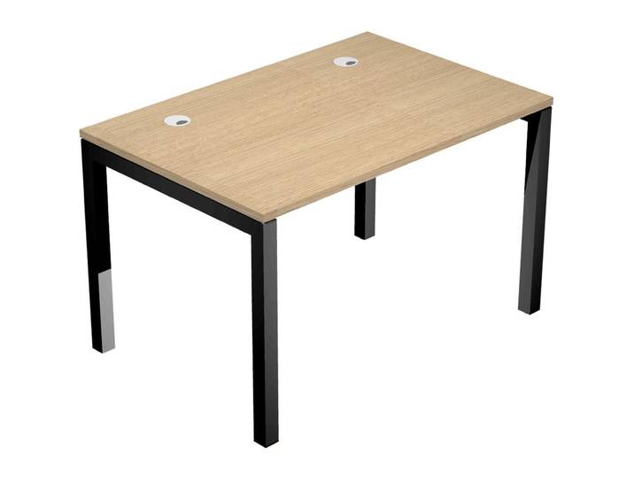 Bureau droit Eminence - L.120 x P.80 cm - Plateau Chêne - Pieds Noir