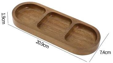 Uplift Picks Mini Bamboo Tray Coaster Wood Saucer For Coffee Cups And Flower Pots 3 Grids