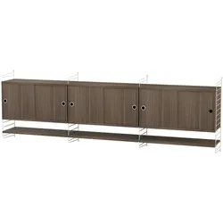 Sideboard wandmontage mit Regalböden Beige Walnuss