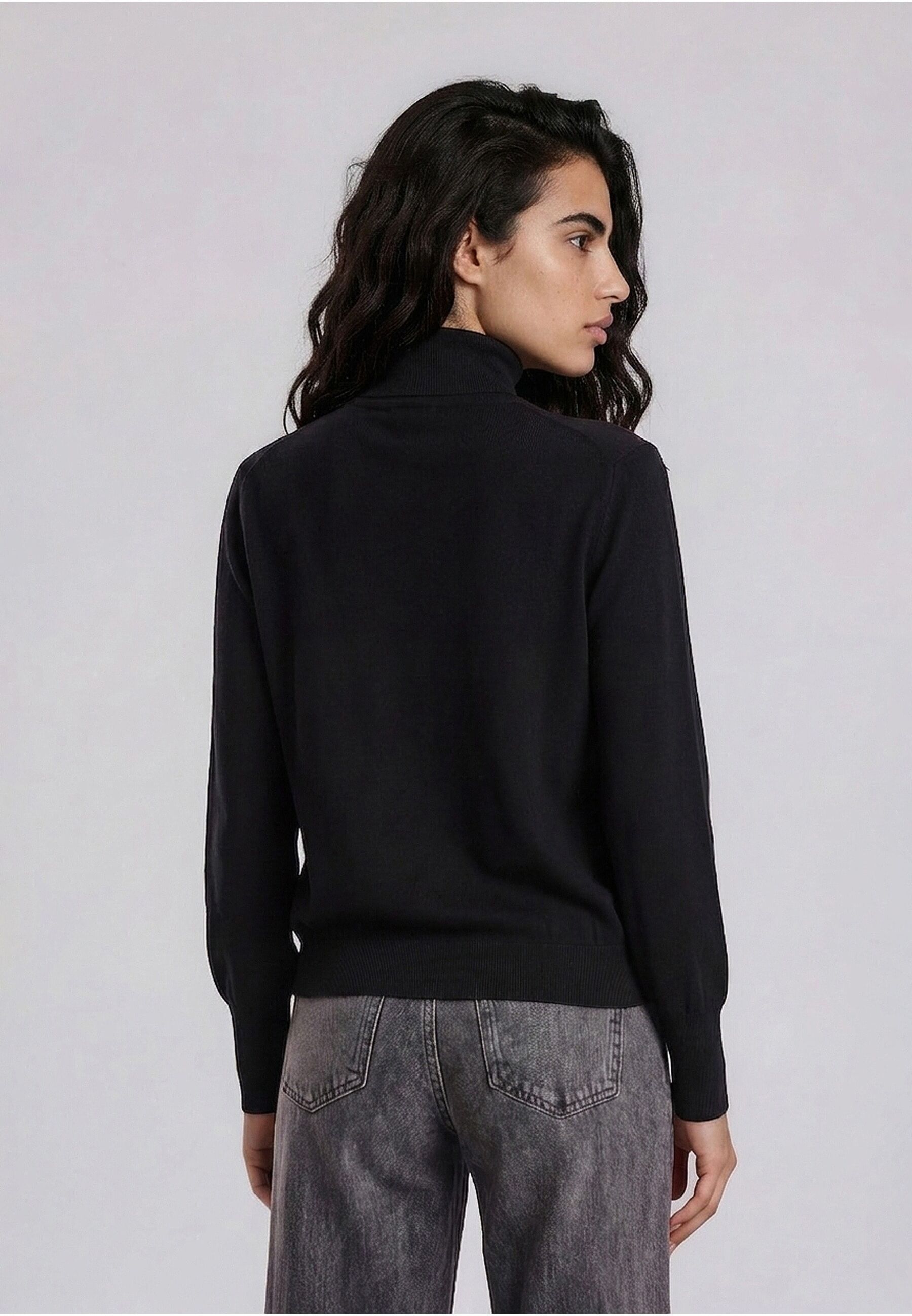 Troyer REPLAY "Replay Strickware FP", Damen, Gr. L, schwarz, 72% Viskose, 28% Polyester, mehrfarbig, normal, herzförmiger Ausschnitt, Pullover Troyer