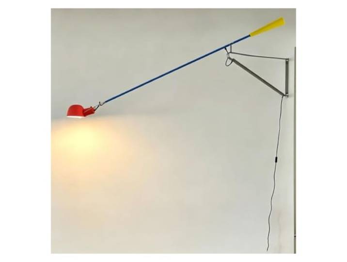 Wandleuchte mit langem Arm, Plug-in-Wandleuchte, verstellbares Leselicht Rote Wandleuchte mit flexibler Reichweite und Kabeldesign for Schlafzimmer, Nachttisch und Wohnzimmer(Red-Wiring,S)
