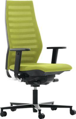 Bürostuhl R 12, mit Armlehnen, Gestell schwarz, grün