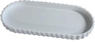 Shop Station Marble Oval Silicone Vanity Tray, Decorative Countertop Organizer For Bathroom And Kitchen white