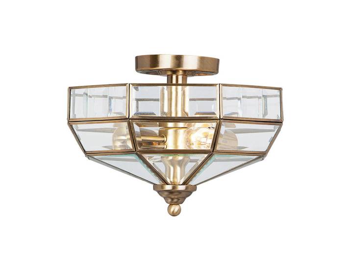 Elstead Lighting Deckenleuchte Park, Messingfarben, Metall, Glas, 23 cm, RoHS, Lampen & Leuchten, Innenbeleuchtung, Deckenleuchten, Deckenleuchten