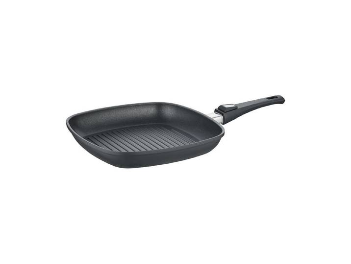 Berndes Grillpfanne mit Glasdeckel 16 cm, Aluminium, schwarz - Vario Click, Aluminium-Vakuumdruckguss